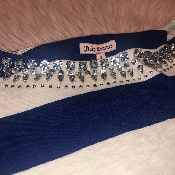 Juicy couture size small blue white stripped top - Picture 4 of 8